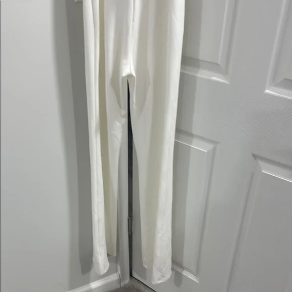 Windsor White Ruffled Jumpsuit with Wide-Leg Pants - Picture 7 of 9